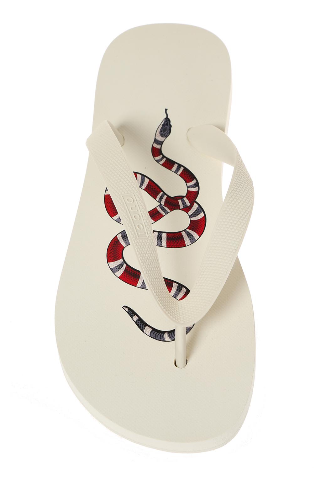 Gucci snake hot sale flip flops